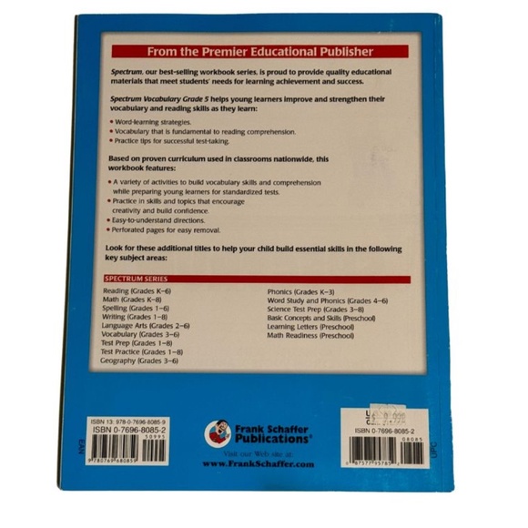 Set of 5 Spectrum Teaching Resources-5th grade- Math, ELA, Geography, Test Prep - Picture 3 of 11